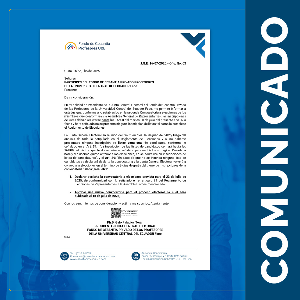 Segunda declaración desierta